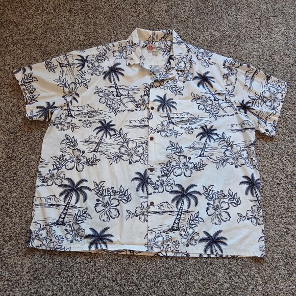 Hilo Hattie Other - Vintage Hilo Hattie Hawaiian Shirt Mens 4XL Button Up Palm Trees Floral Resort